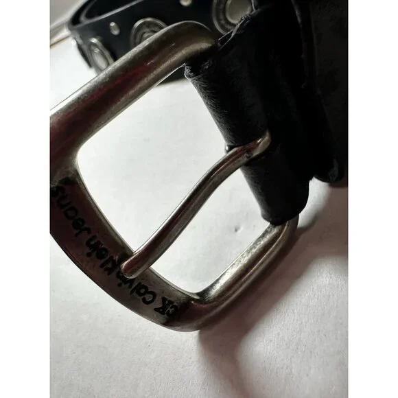 Calvin Klein Belt XL Black Leather Coins Rocker Moto Chic CK Jeans unisex Calvin Klein Belt XL Black Leather Coins Rocker Moto Chic CK  main image 3